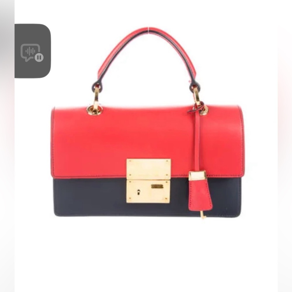 Michael Kors Collection Two-Tone Red and Black Clutch